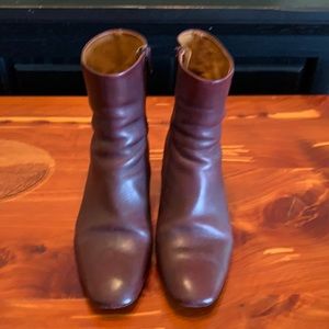 Burgundy leather Coclico ankle boots